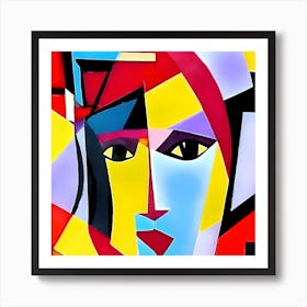 Abstract Painting woman cubism style 09 Art Print