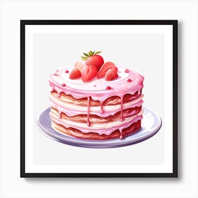 Strawberry Cake 4 Art Print