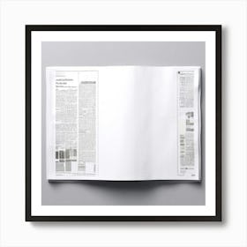 Mock Up Blank Newspaper Open Spread Broadsheet Tabloid Printable Customizable Template U (7) Art Print