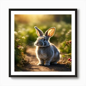 Rabbit In The Grass Art Print