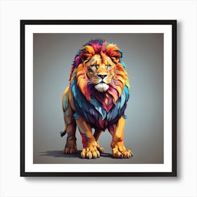 Colorful Lion 5 Art Print