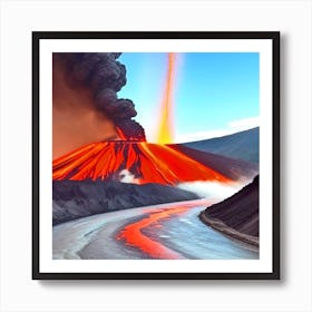 Erupting Volcano 3 Art Print