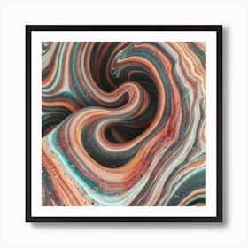 Close-up of colorful wave of tangled paint abstract art 12 Art Print