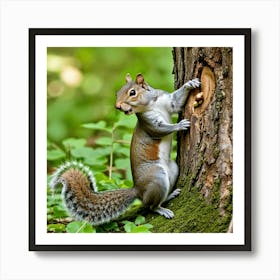 Squirrel In The Woods 64 Art Print