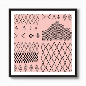 Moroccan Patchwork In Pink Art Print