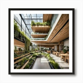 Office Space With Plants Art Print
