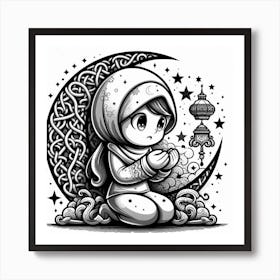 Muslim Girl Praying 2 Art Print
