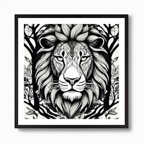 Lion In The Forest 38 Art Print