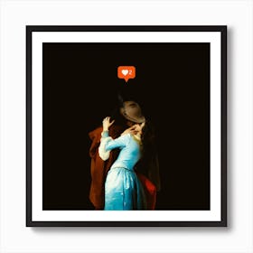 A Modern Kiss Square Art Print