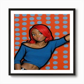 Black Girl With Red Hair Art Print