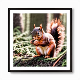 Red Squirrel In The Forest 20 Art Print