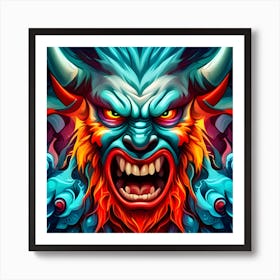 Demon Head Illustration Art Print