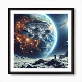 Spaceship In Space 28 Art Print