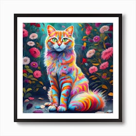 Cats Graffiti Vibrant Art Print