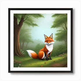 Graceful fox Art Print