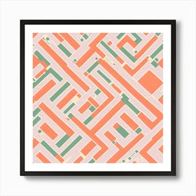 Seamless Pattern, Simple Shapes Of Geometry, Flat Art, 233 Art Print
