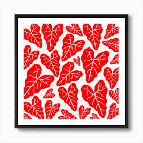 Red Leaves Pattern Art Print