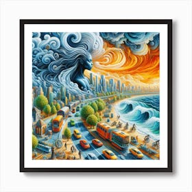 City By The Sea Art Print