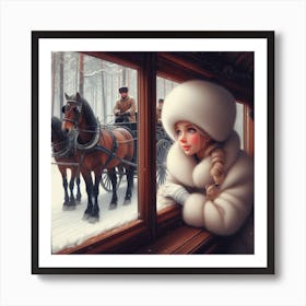 Girl in a carriage Poster