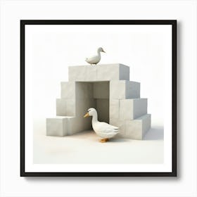 Ducks In A House 1 Art Print