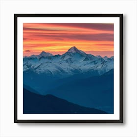 Sunset In The Alps Art Print