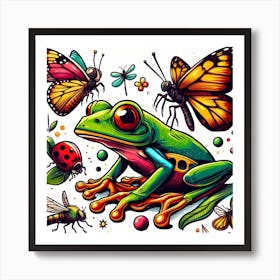 Frog Street Art 20 Art Print