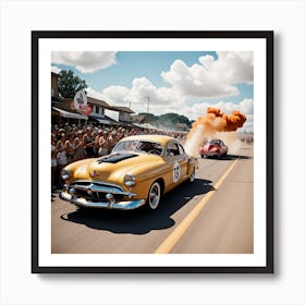 Classic Car Parade Art Print