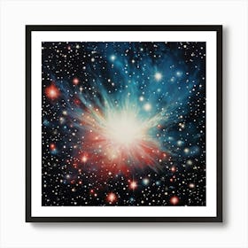 A Retro Inspired Scene Colors An Abstract Galaxy On A Background Of Space Magic Effects Shimmering (6) Art Print