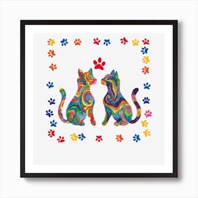 Rainbow Cats Art Print