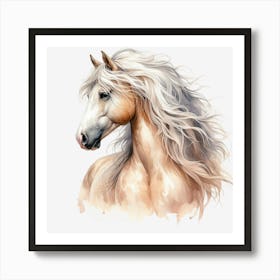 Horse Head Watercolor Painting Art Print