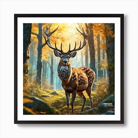 Deer In The Forest 144 Art Print