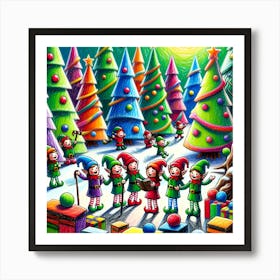 Super Kids Creativity:Christmas Elves 1 Art Print