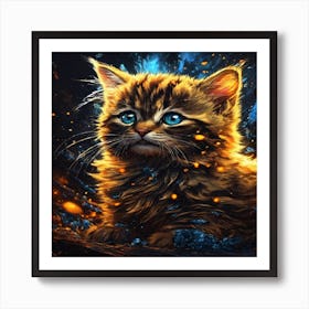 Kitten With Blue Eyes Art Print