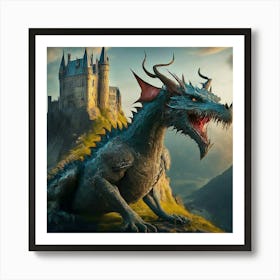 Dragon And Castle 1 Art Print