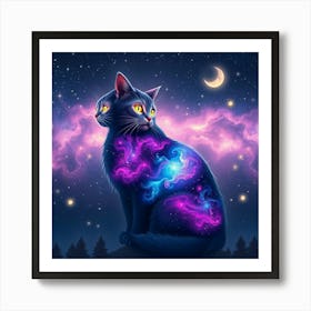 Galaxy Cat 2 Art Print