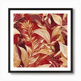 Gold Leaf Pattern Art Print