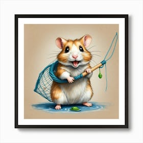 Hamster Fishing 13 Art Print