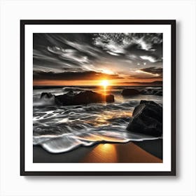 Sunset On The Beach 676 Art Print