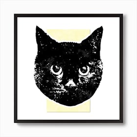 Soft Yellow Cat Square Art Print