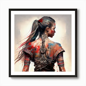 Powerful Warrior Back Woman #4 Art Print