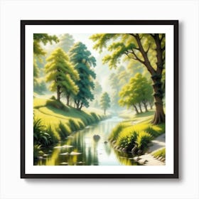 River In The Forest 69 Art Print