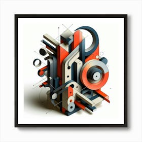 Abstract Sculpture With Geometric Shapes (3) Art Print