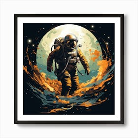 Astronaut In Space Art Print