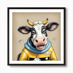 Cow In A Hat 1 Art Print