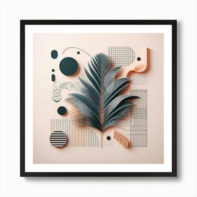 Aesthetic style, Abstraction with tropical leaf 15 Art Print