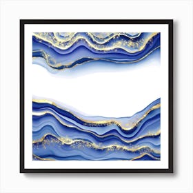 Sparkling Blue Agate Texture 05 Art Print