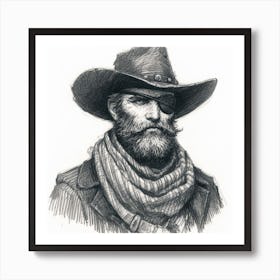 Cowboy In A Hat Art Print