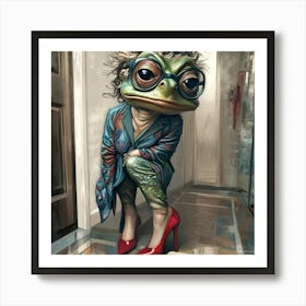 Frog Life: She Posed for her Picture to to go with her Interview  Art Print