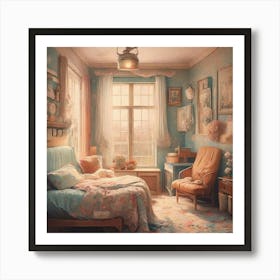 Shabby Chic Bedroom Art Print