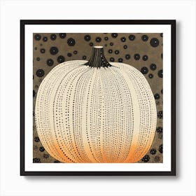 Yayoi Kusama Inspired Pumpkin Black And Orange 6 Art Print